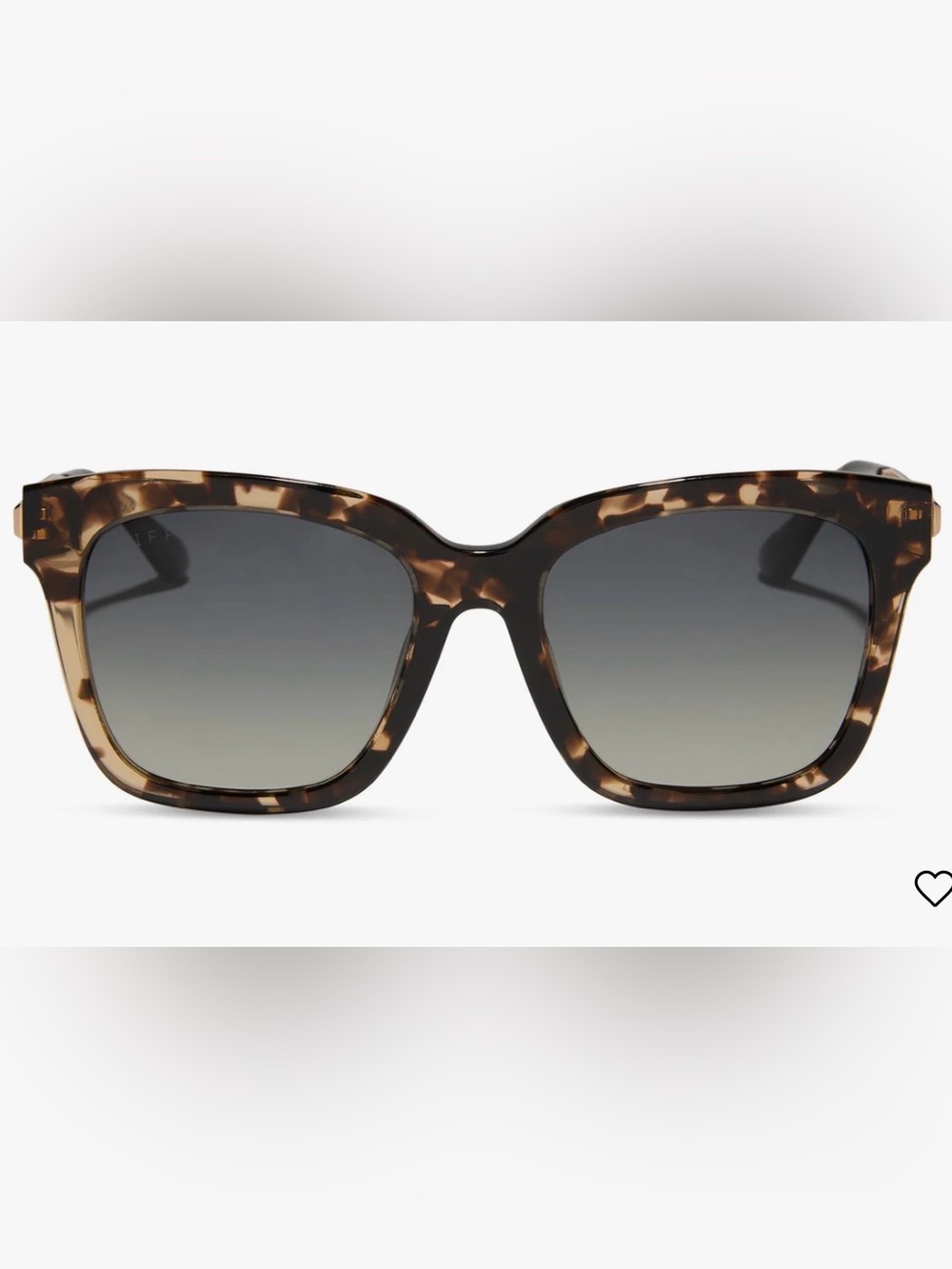 DIFF Bella Tortoise Polarized Oversized Square Sunglasses w/ Original Case